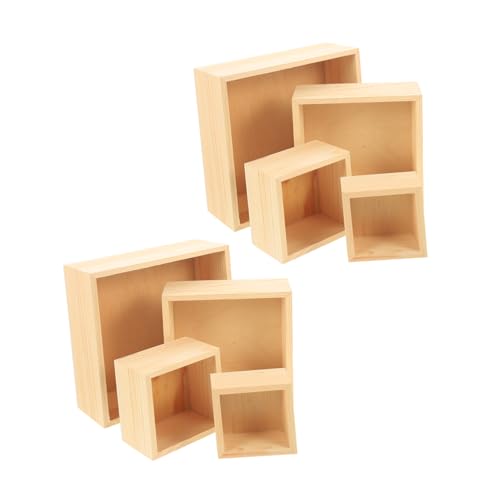 NUOBESTY 8 Stück Kartons aus Holz ohne Deckel Schmuck-Organizer kreative Schmuckkasten schmuckkoffer groß Holzbox Hausversorgung schmuckschatullen aus holz von NUOBESTY