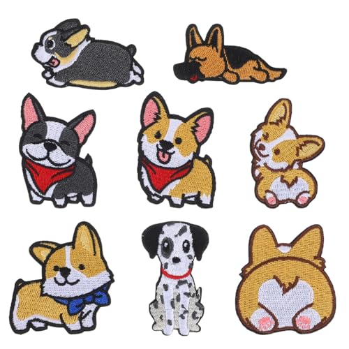 NUOBESTY Nähen Stickerei Patch Corgi Patches Bestickte Abzeichen Stickerei Stoff Patches von NUOBESTY