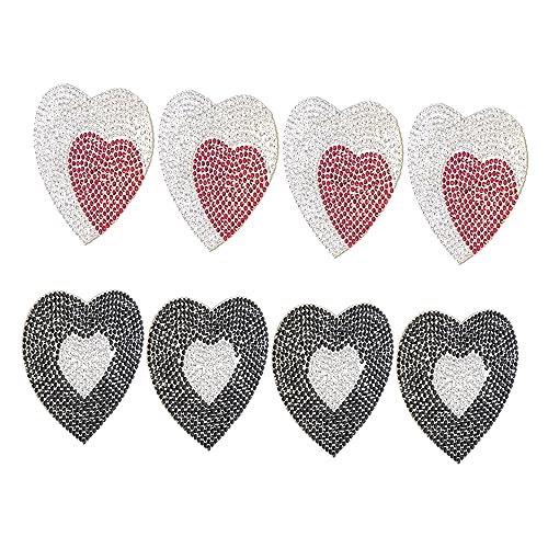 NUOBESTY 8St Strass-Patch-Dekoration Gesicht Strasssteine Rave-Accessoires Festival-Accessoires Zubehör rhinestones glitzersteinchen kleidung kreative Herz-Patches dekorative Kleiderflicken von NUOBESTY