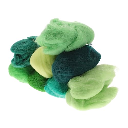 NUOBESTY 8St Wolle Filzwolle Nadelfilzmaterial selber machen Nähwerkzeuge aus Filz Tragbares Filzset bastelzeug craft felt puppenzubehör kinder zubehör handgefertigtes Filzmaterial Green von NUOBESTY