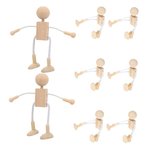 NUOBESTY 8st Holzspielzeug Mini-kaninchen-dekorationen Puppennadelständer Aus Filz Puppennadelhalter Puppen Stehen Plüsch Puppenständer Aus Filz Ständerhalter Häkelpuppe Filzpuppen Beige von NUOBESTY