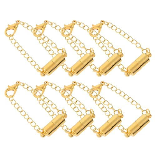 NUOBESTY 8st Magnetschnalle Kupferzubehör Perlen Kette Schmuck Stift Armbandhalter Armband Männer Schließe Armbänder Armbandverlängerung Golden Rostfreier Stahl von NUOBESTY