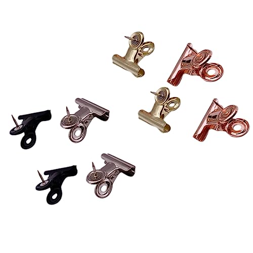 NUOBESTY 8st Pin-clips Reißzweckenklammern Tag-clips Staubsammelnägel Aktenklammern Staubsammler Für Nägel Große Bulldoggenklammern Große Büroklammern Bulldog Büroklammern Builder-gel von NUOBESTY