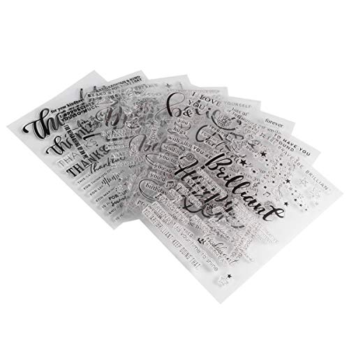 NUOBESTY 8st Siegeldekoration Tinte Prägestempel Scrapbooking Klare Briefmarken Nagelstempel Dekorative Briefmarken Sammelalbum Stempeln Kartenherstellung Stempel Stempelkissen Black von NUOBESTY