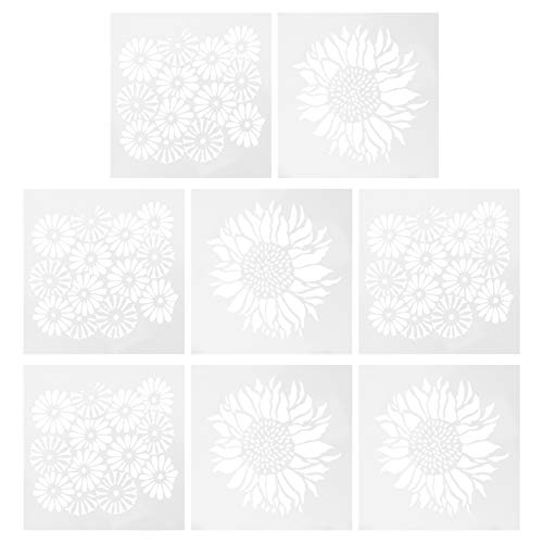 NUOBESTY 8st Sonnenblumen-vorlage Sonnenblume-schablone Buchstabenschablonen Sonnenblumenschablonen Markierungen Malvorlagen Girlande Malschablonen Schablonentinte Beige Das Haustier von NUOBESTY