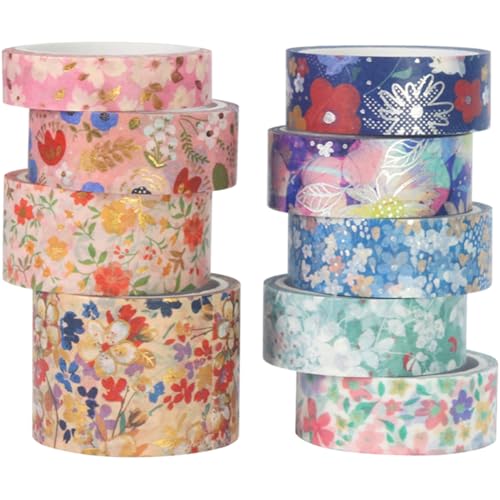 NUOBESTY 9 Rollen Washi-Tape Sammelalbum Hortensie dekoratives Klebeband gefälscht Scrapbooking papierklebeband washi+-+tape Notizbuch Washi Tape aufkleber DIY Washi Tape basteln DIY-Bänder von NUOBESTY