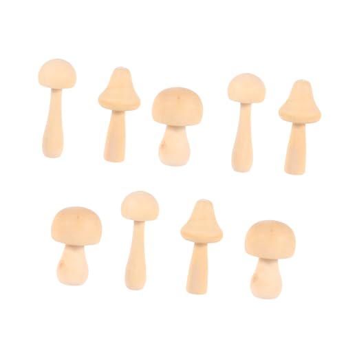 NUOBESTY 9 Stk Doodle weißer Keimpilz natürlicher unfertiger Pilz Minispielzeug für Kinder Mini-Pilze holzfiguren bastelsets+für+kinder Kinder-Graffiti-Holz Kinder-Graffiti-Spielzeug von NUOBESTY