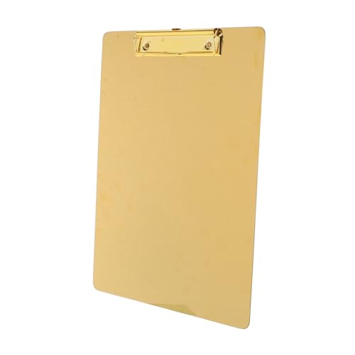 NUOBESTY A4-Klemmbrett write board büroartikel bürogadges office supplies Ordner Papierkram A4 Zwischenablage transparent klemmmarkise a4 büroklammer brett Papierhalter Klemmbrett Golden von NUOBESTY