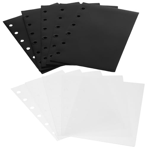 NUOBESTY A7 6 Loch Dokumentenmappe Mit 10 Taschen Wasserdicht Transparente Ordner Für Unterlagen Und Transparent Ideal Für Büro Und Schule 2 Sets von NUOBESTY