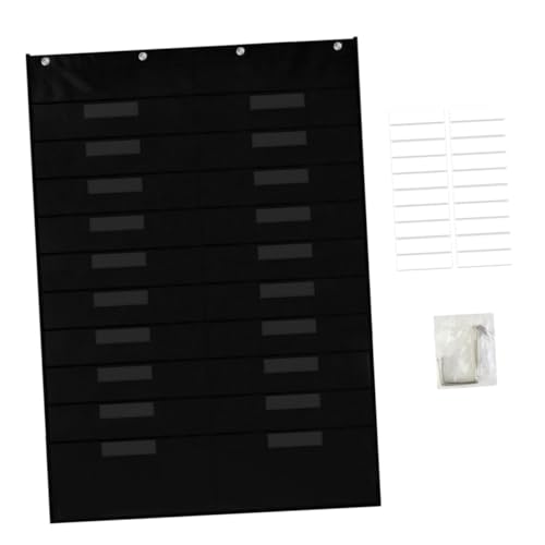 NUOBESTY Aktentasche Wandmontierter Dateiorganisator Mail- und Zeitschriften-Organizer Aktenordner zum Aufhängen an der Wand Kalender-Taschendiagramm ohne Karten Aktenhalter Polyester Black von NUOBESTY