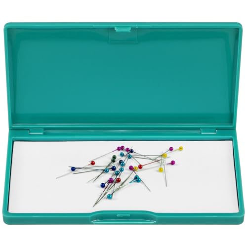 NUOBESTY Aufbewahrungsbox für Nähnadeln kleinteilebox kleinteile box Handnähnadel-Aufbewahrungsbox Stich Nadeletui aus Filz werkzeug tragbares Nadelkissen magnetischer Stifthalter PVC Blue von NUOBESTY