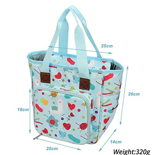 NUOBESTY Aufbewahrungstasche Aus Wolle Lieferungen Kleidersack Häkelzubehör Häkelset Makeup Tasche Maschine Taschen Gewebte Tasche Die Einkaufstasche Stricktasche Tragetasche Blue von NUOBESTY