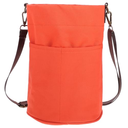 NUOBESTY Aufbewahrungstasche für Strickwerkzeuge Häkeltaschen zum Häkeln Strick-Organizer Basteltaschen-Organizer-Tasche Strick- und Häkelorganisator Einkaufstasche aus Garn Segeltuch rot von NUOBESTY