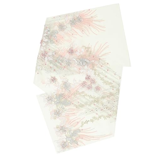 NUOBESTY Aufnäher Zum Aufbügeln Stickerei Spitze Tischdecke Tüll Stoff Bastelflicken Floral Bestickte Spitze Paillettenkleid Spitzenbesatz Spitzenband Bestickte Applikation von NUOBESTY