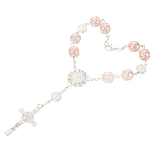 NUOBESTY Autoschmuck anhänger autozubehör auto dekoration Auto Schmuck Girly Auto-Dekor-Accessoires Autodekor Frauen Rückspiegel zubehör LKW-Accessoires für Damen Glasperle Rosa von NUOBESTY