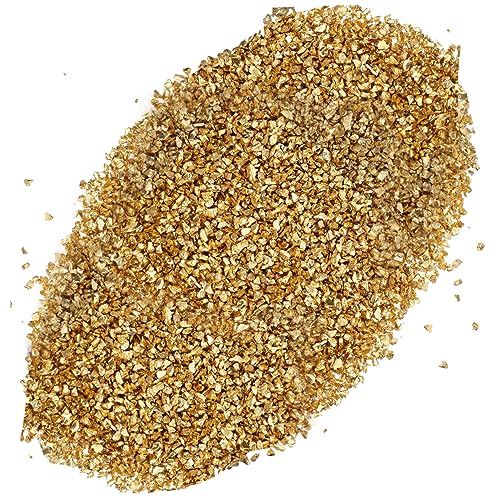 NUOBESTY Bastel material Narren Perlen für die Herstellung von Armbändern Reize funkeln feines Glitzern scrabbook scrabook glitter dekoringe einmachgläser unregelmäßiges Glas Chips Golden von NUOBESTY