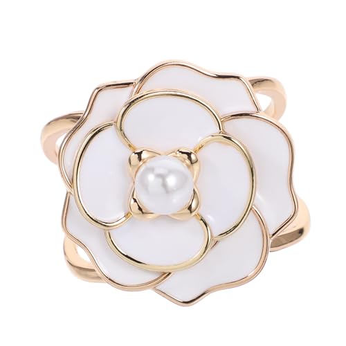 NUOBESTY Blumen-schal-ring-clip Schal Ringe Schalringschnallen Schal-krawatten-clip Schalschnalle Für Damen Ringe Schal-clips Schalringe Für Damenbekleidung Schalnadeln Legierung Weiß von NUOBESTY