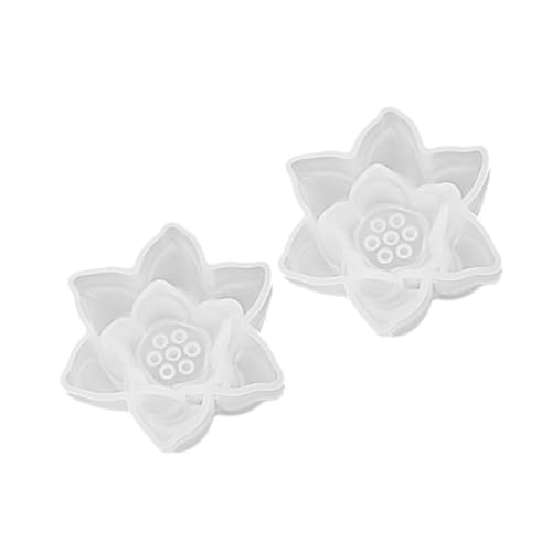 NUOBESTY Blumenform aus Silikon Lotus Schimmel Plattenepoxidform DIY Schmuckguss Ornamentform Formen für Kerzen giesform soufleförmchen Schimmel für DIY Schmuckform Kieselgel Transparent von NUOBESTY