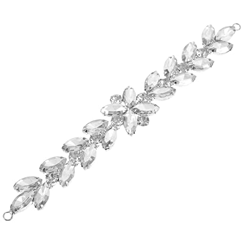 NUOBESTY Blumenkette Aus Strass Accessoires Für Damen Schleier Brautjungfer Strasssteine Haarschmuck Für Frauen Flicken Für Kleidung Armbänder Für Frauen Geldbörsen Seide Tasche Glas Weiß von NUOBESTY