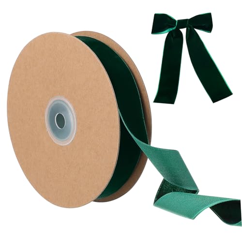 NUOBESTY Breites Nicht Elastisches Flockband Dunkelgrün Dekoratives Geschenkband Für DIY Schleifen Und Verpackungen Ideal Für Hochzeiten Feste Und Bastelprojekte von NUOBESTY