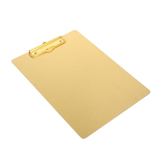 NUOBESTY Datei Zwischenablage Dokument-Zwischenablage dokumentieren Quittungs-Zwischenablage A4-Papier write board büroartikel klemmmarkise ordner Schreibtafel a4 büroklammer brett Golden von NUOBESTY