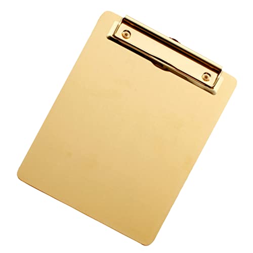 NUOBESTY Datei Zwischenablage a4 büroklammer brett Klassenzimmer-Klemmbretter Pflegeklemmbrett recycelte Zwischenablage Clip write board papierklammer a5 Zwischenablage Schreibtafel Golden von NUOBESTY