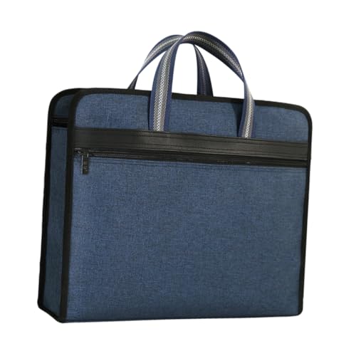 NUOBESTY Dokumententasche Handtasche Bürotasche aktenmappe Aufbewahrungstasche Aktenbeutel Reisetasche Dokumententräger Aktentasche Reisedokumentenmappe Aktenordner-Tasche Segeltuch Blue von NUOBESTY