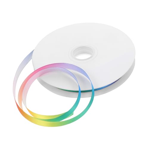 NUOBESTY Doppelseitiges Regenbogen-Gurtband Textilband für Kleidung Modisches Geschenkband Dekorationsband Mini-Ornamente gestreifte Bänder Regenbogenband Weihnachtsband Fleckband Polyester von NUOBESTY