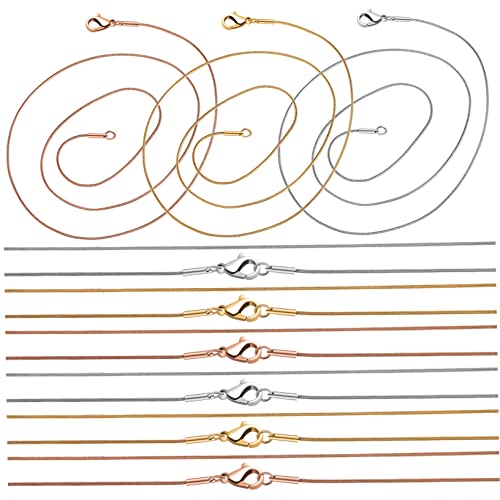 NUOBESTY Edelstahl Halsketten Ketten Mit Karabiner Verschlüssen Schlange Ketten Für DIY Schmuckherstellung Rosé von NUOBESTY