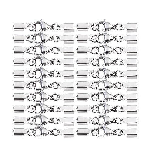 NUOBESTY Edelstahl Lobster Claw Verschlüsse Karabiner Clips Für Schmuckherstellung Armband Und Halskette Schnapphaken Für Schlüsselanhänger Und Bastelbedarf von NUOBESTY