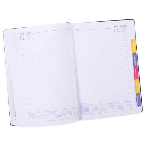 NUOBESTY Englisches Agendabuch work planner Arbeitsplaner Notizbuch Studenten Agenda Notizblock bequemer akademischer Planer Hausversorgung tragbare Planerbücher Bürobedarf Papier Black von NUOBESTY