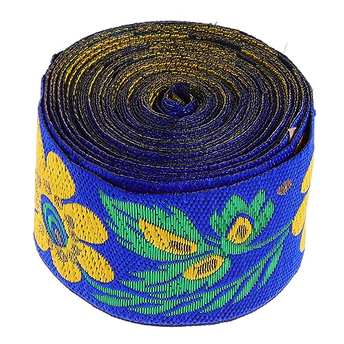 NUOBESTY Ethnisches Spitzenband leichtes Band Kleiderband Blumen- Marineband Spitzenbänder zum Basteln scarf feichtucher taschenschirme Bekleidungszubehör Jacquard-Besatz Polyestergarn Blue von NUOBESTY