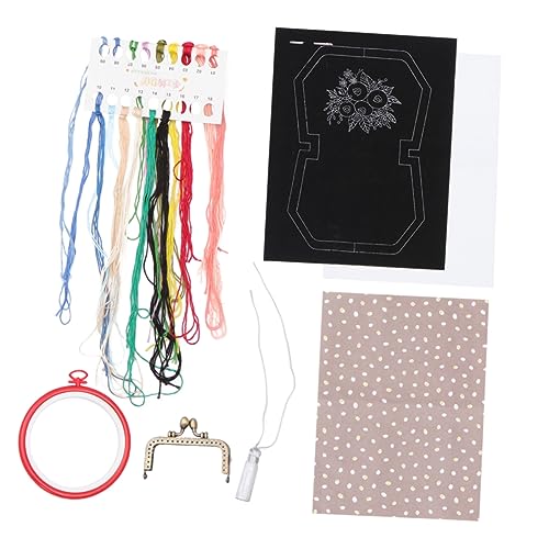 NUOBESTY Frau Handarbeitswerkzeuge Stickmotive Stickgarn-kit Kreuzstich-set Sticknadeln Bastelsets Stickerei-kits Stickerei-geldbörsen-kit Stickmaschine Stickset Einfach Black von NUOBESTY