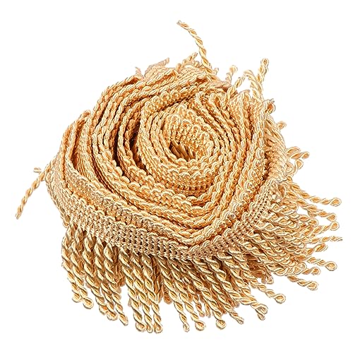 NUOBESTY Gardinen-Spitzen-Zubehör Pailletten-Spitzenband cremefarbene Fransen Perlen trimmt home decor wohnungseinrichtung Gardinenstoffbesatz Zubehör zum Nähen von Quasten Polyester Golden von NUOBESTY