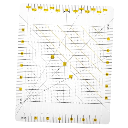 NUOBESTY Geschlitztes Quilt-lineal, Rutschfestes Kunststoff-lineal Zum Stoffschneiden, Transparentes Diy-bastellineal Zum Nähen Und Quilten, Patchwork-lineal von NUOBESTY