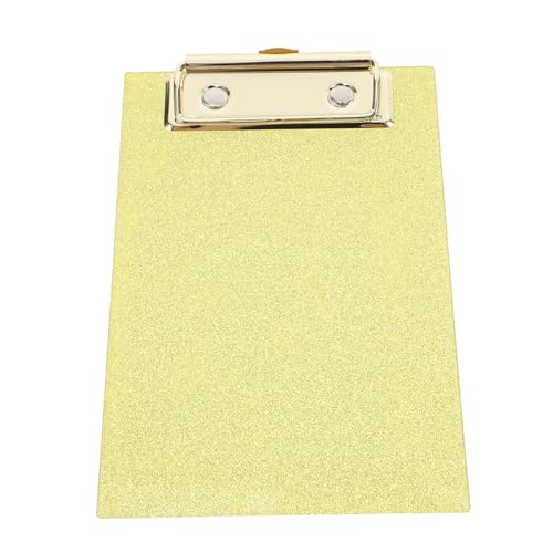 NUOBESTY Glitzer-Schreibblockhalter Acryl Klemmbrett Büro Klemmbrett Büro Clipboard Klemmbrett für Restaurants Gelbes Clipboard Klemmbrett-Clip Notizbuch Binder Zwischenablage Metall Yellow von NUOBESTY