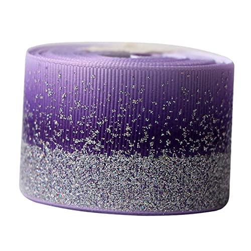 NUOBESTY Gurtband mit Farbverlauf staubiges blaues Band kräuseln Band für Haare glänzend Strassband geschenkband seidenband Glitzerband Grosgrain-Bänder Hochzeitsbänder Polyester Violett von NUOBESTY