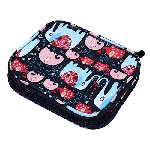 NUOBESTY Häkel Aufbewahrungstasche Taschenaufsatz Doppellagig Häkeltasche Versiegelung Werkzeug Organizer Tasche Rundnadel Etui Halter Reißverschluss Set Haken Häkelnadel Häkel von NUOBESTY