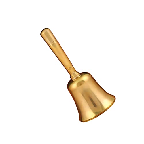 NUOBESTY Hand Rasseln Aus Messing Handglocken Für Kinder Servicerufklingel Handglocke Für Kinder Weihnachtsglocken Zur Dekoration Tragbare Glocke Handglockenring Teeglocke Ehering Golden von NUOBESTY