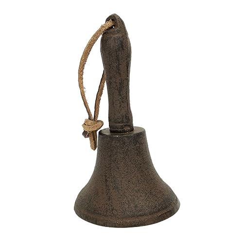 NUOBESTY Handklingel Glocke Bandspender Miniaturdekoration Mini-spielzeug Handglocke Läuten Mini-glocken Glocke Zum Abendessen Kleine Schulglocke Vintage-schmuck Ehering Eisen Brown von NUOBESTY