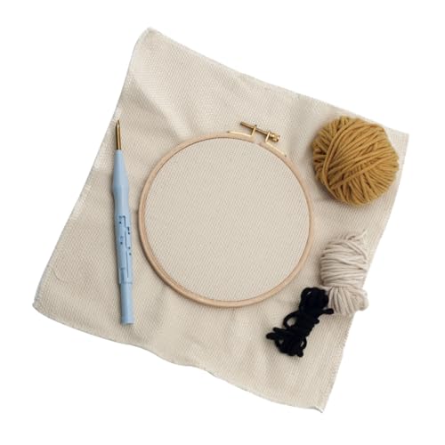 NUOBESTY Handwerkszeug embroidery stickmotive handsfull bastel material stickgarne basteln set Stickset Piercing-Kit Punch-Strick-Kit Stickereihandwerk Wollteppiche Bausätze werkzeug von NUOBESTY