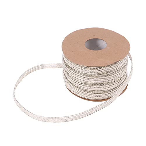 NUOBESTY Jute-gurtband Kabel Bausatz Solides, Geflochtenes Baumwollseil Netz Binden Seile Bänder Kordelzug Aus Baumwolle Mehrfarbiges Seil Bungee Perlen Geflochtenes Armband Spule Weiß von NUOBESTY