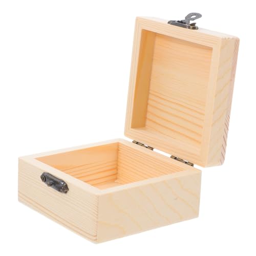 NUOBESTY Kasten Geschenkbox aus Holz kleine holzbox hochzeitsgeschenk holz hochzeitsgeschenk box Holzgeschenkbox Holzkisten für die Dekoration Holzkisten zum Basteln Beige von NUOBESTY