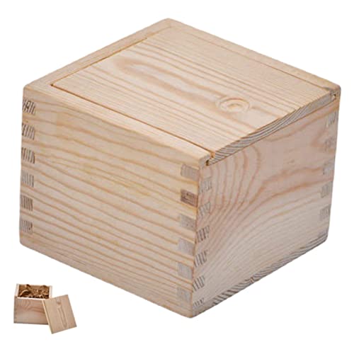 NUOBESTY Kasten Geschenkverpackung Holzkiste Vasen zur Dekoration Dekorvase Retro- storage boxes aufbwahrungs-box -Teetassenhalter -Organizer aus Holz hölzern Khaki von NUOBESTY