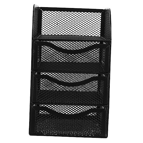 NUOBESTY Kasten Lagerregal Box Rack Besteckteiler Anzeige Zubehör Lagerbehälter Monitor Schreibtisch Aufbewahrungsbehälter Mit Schubladen Schubladenboxen Würfel Black Eisen von NUOBESTY