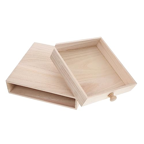 NUOBESTY Kasten Teebox Geschenkbox Aufbewahrungsschublade Organizer-schublade Windeltasche Tee-organisator Mini-schublade Dekor Tee-organizer-behälter Handwerk Container Teebeuteldose Holz von NUOBESTY