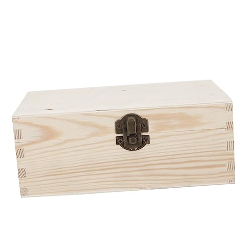 NUOBESTY Kasten aus Holz storage boxes aufbwahrungs-box Holzbox schmuckkästche schmuckkästen Schmuck-Schatz-Organizer Holzkisten zum Basteln Schatztruhe aus Holz Metall von NUOBESTY