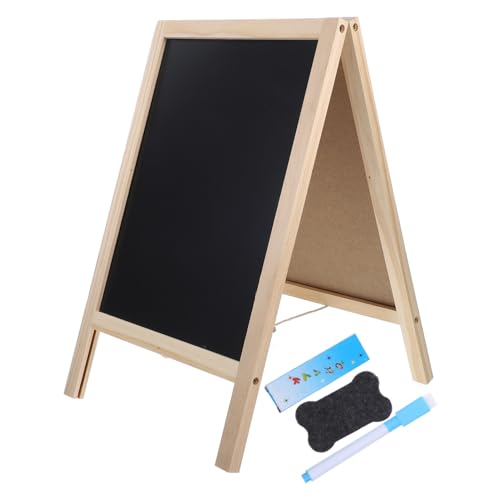 NUOBESTY Kleine Tafel Zeichen Planke Tafel Staffelei Kreidetafel Schild Kreidetafel-schild Schwarzer Plakatkarton Mini Doppelseitige Tafeln Mini-tafel Hölzern von NUOBESTY