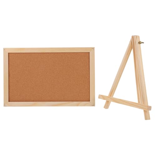 NUOBESTY Kork Pinnwand Meassge Kork Tafel Mini Holz Display Staffelei für Home Office Notice Foto Display mit Tafel Ständer von NUOBESTY