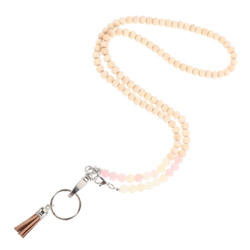 NUOBESTY Lanyard Für Karte Schlüsselband Für Ausweishalter Lanyard-id-halter Kartenhalter-lanyard Kartenband Id-schlüsselband Id-karten-lanyards Abzeichen Schlüsselband Holzperlen von NUOBESTY